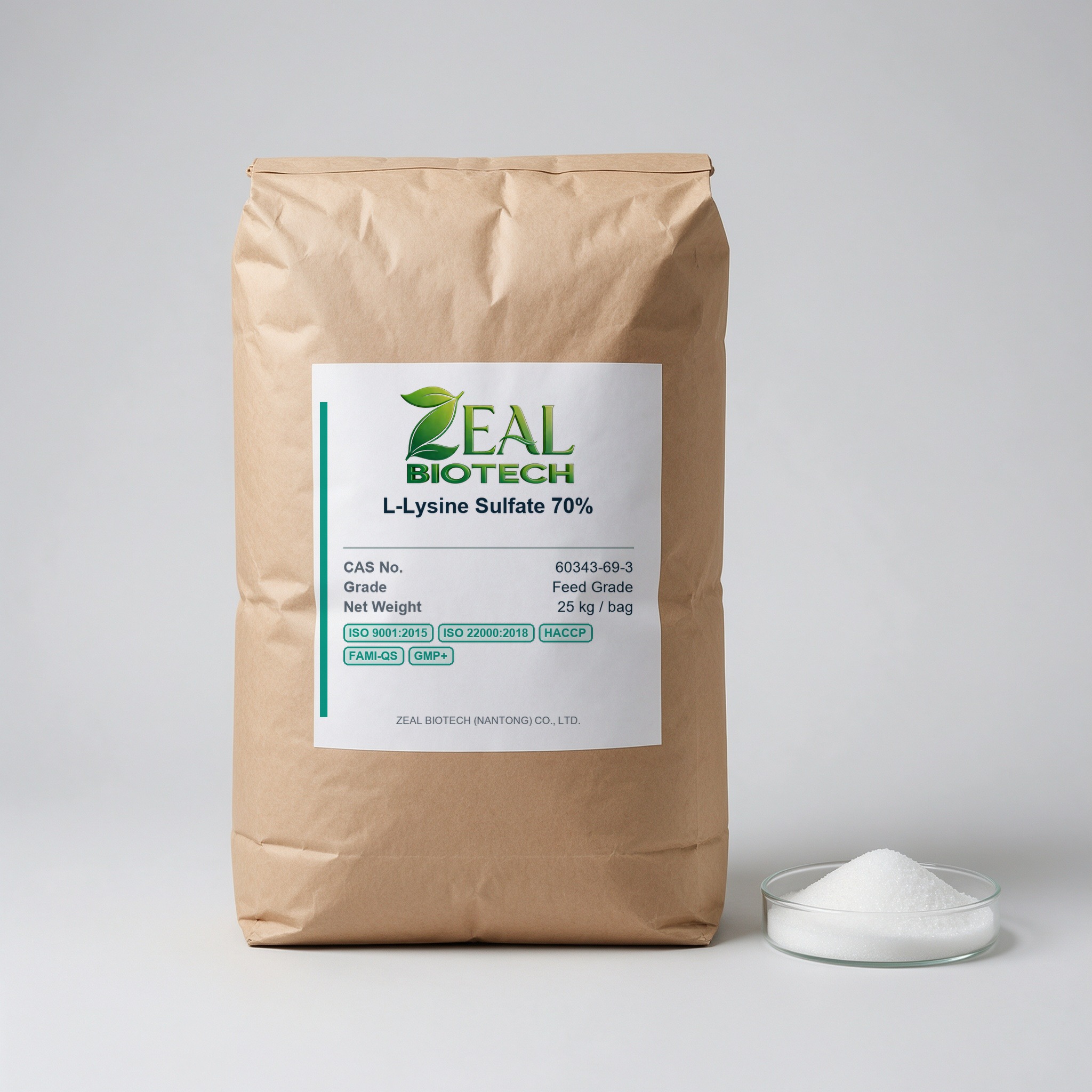 L-Lysine Sulfate 70% (Fermentation Biomass Feed Grade)